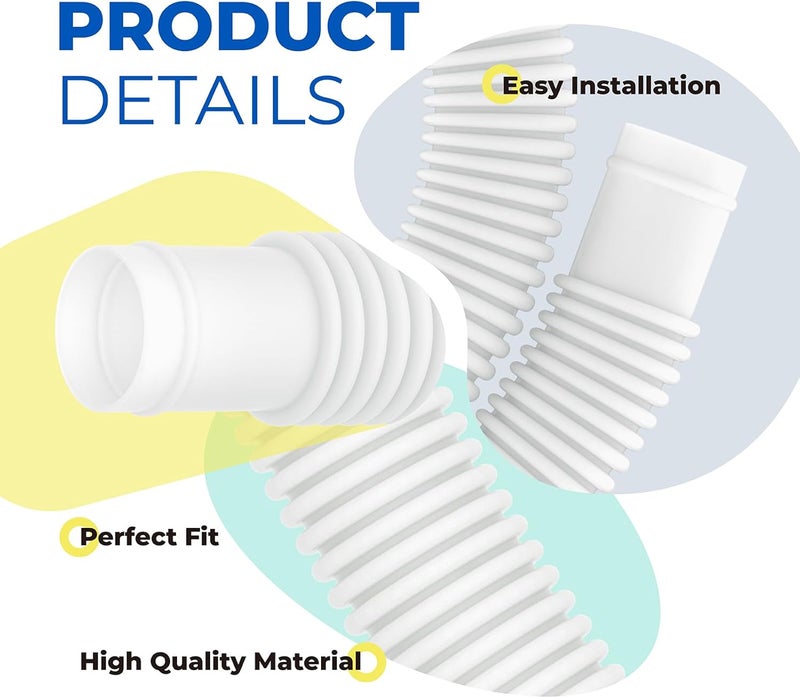 ANTOBLE Pool Hose for Intex 1.25" Diameter Above Ground Pool Pump Hoses Replacement Accessory 59" Long 1-1/4 Swimming Pool Filter Pump Hoses 607 637 With 4 Metal Clamps, 2 Pack - Image 5